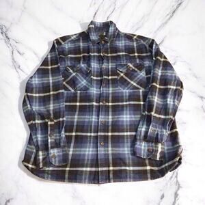 Jachs Heritage Flannel Mens XL Heavy Cotton Blue Plaid